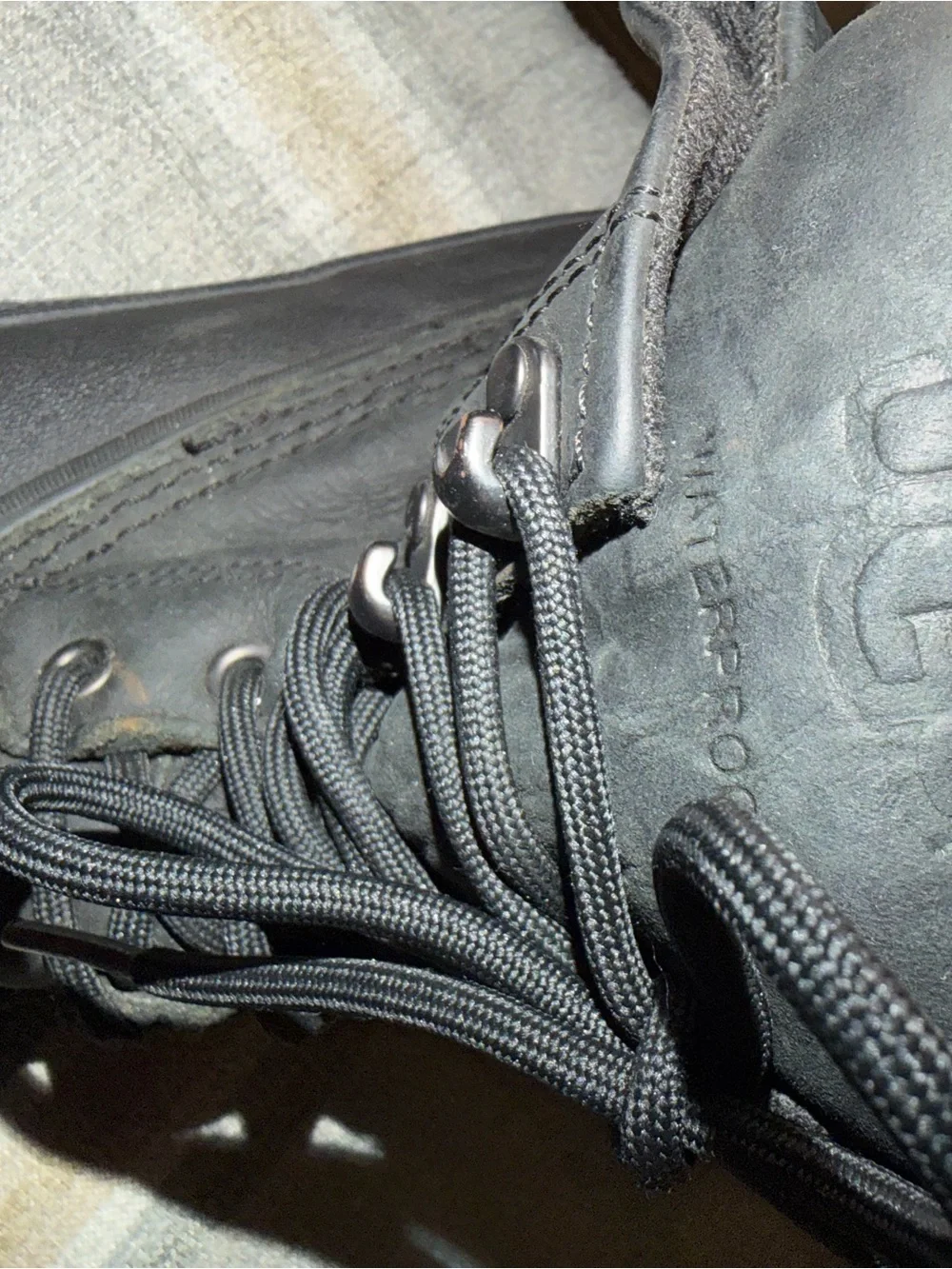 UGG Men's Black Lace-Up Waterproof Winter Boots